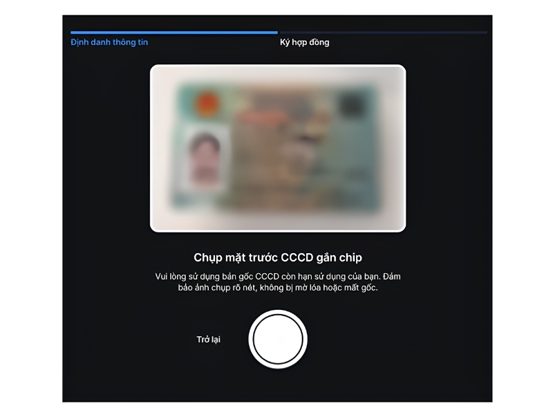 Chụp ảnh CCCD để đăng ký tài khoản Chụp ảnh CCCD để đăng ký tài khoản
